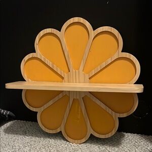 Wooden Flower Wall Shelf